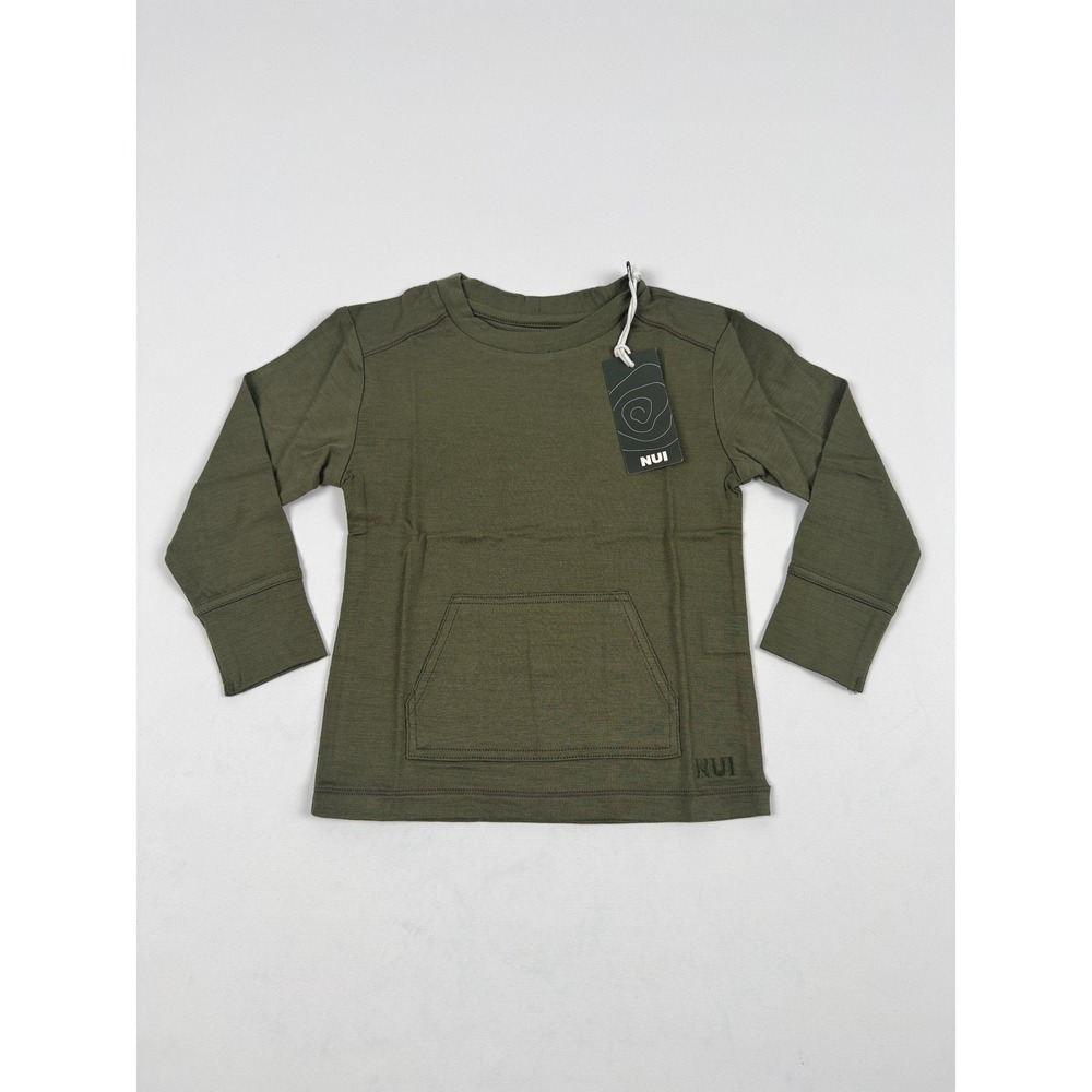 Nui Organics Tihoi Merino Wool Crew Moss 2Y